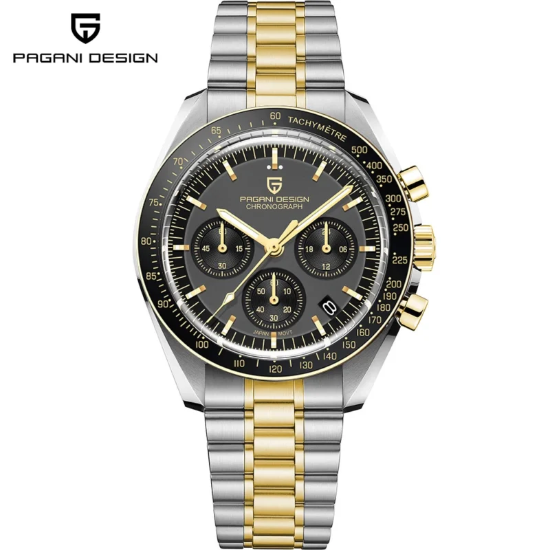 Luxury Chronograph Quartz Watch with Sapphire Crystal and Stainless Steel Bracelet - Image 15