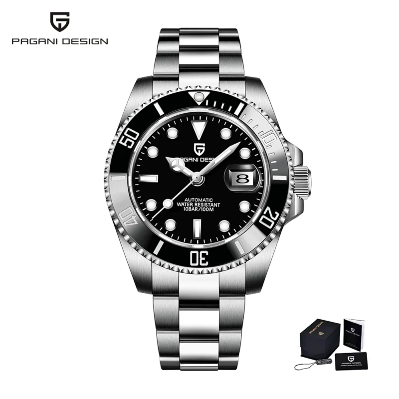 Professional Automatic Dive Watch with Sapphire Crystal and Stainless Steel Bracelet - Image 11