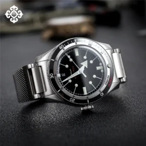 Premium Automatic Dive Watch with PT5000 Movement and Sapphire Crystal on Stainless Steel Bracelet