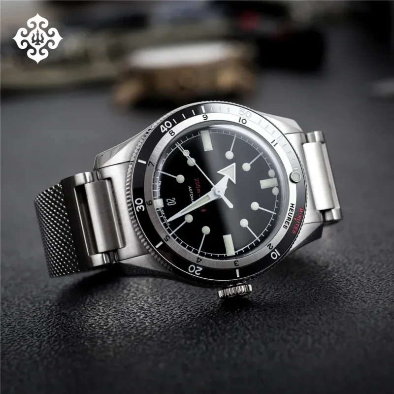 Premium Automatic Dive Watch with PT5000 Movement and Sapphire Crystal on Stainless Steel Bracelet