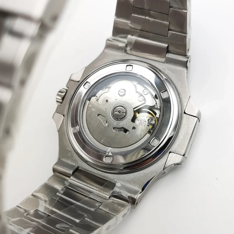 Luxury Square Automatic Watch with Sapphire Crystal and Luminous Coffee Dial - Image 6