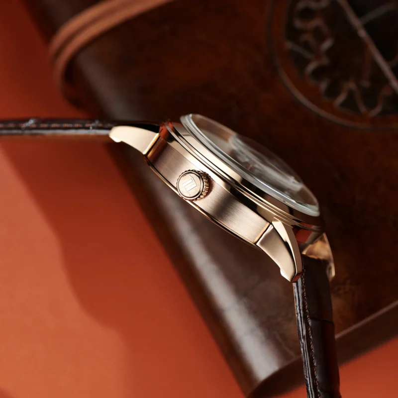 Luxury Skeleton Automatic Watch with Exhibition Dial and Leather Strap - Image 5