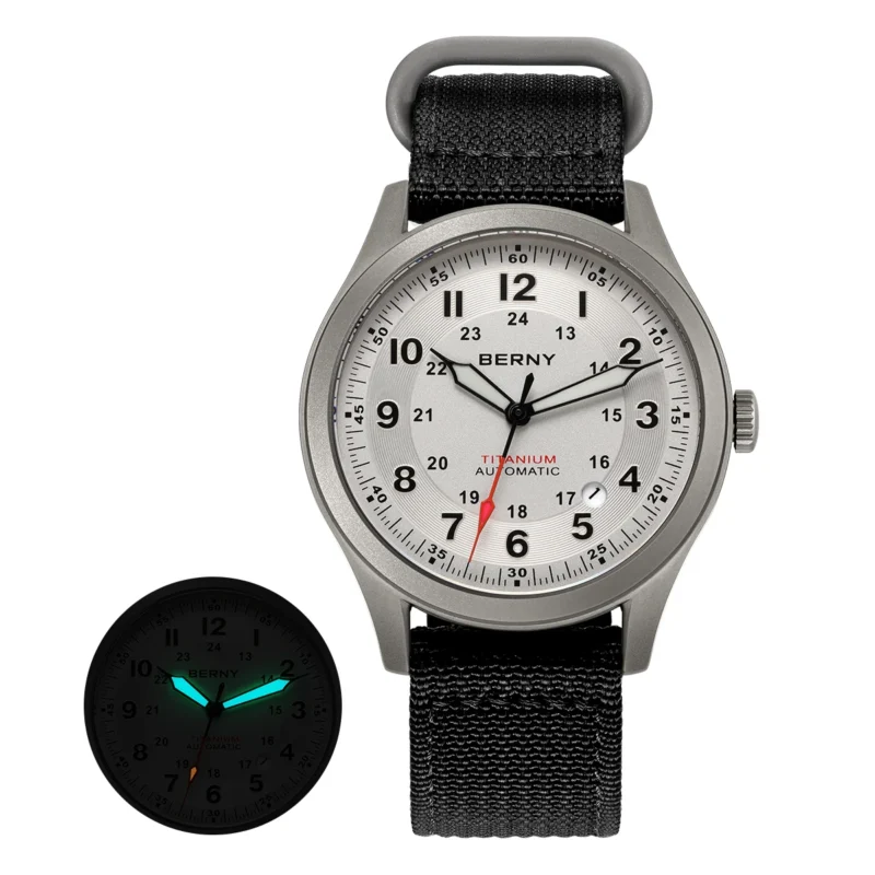 Professional Pilot Automatic Titanium Watch with Sapphire Crystal and Super Luminous Dial - Image 9