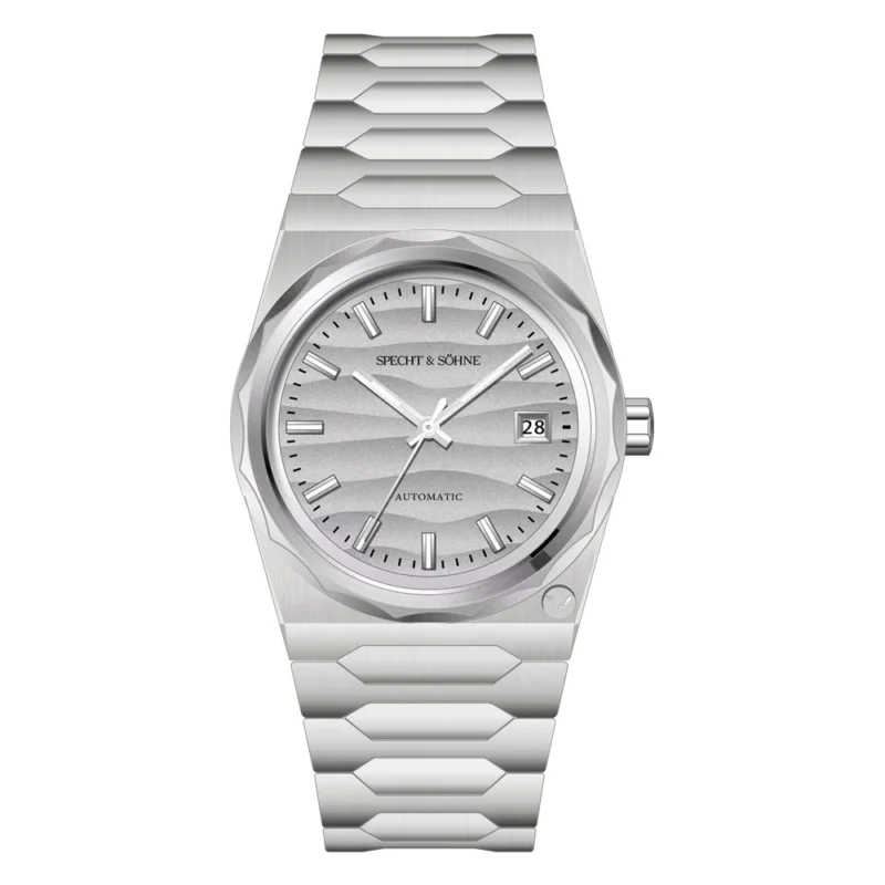 Elegant Blue Dial Automatic Watch with Sapphire Crystal and Stainless Steel Bracelet - Image 17