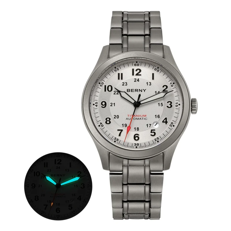 Professional Pilot Automatic Titanium Watch with Sapphire Crystal and Super Luminous Dial - Image 12