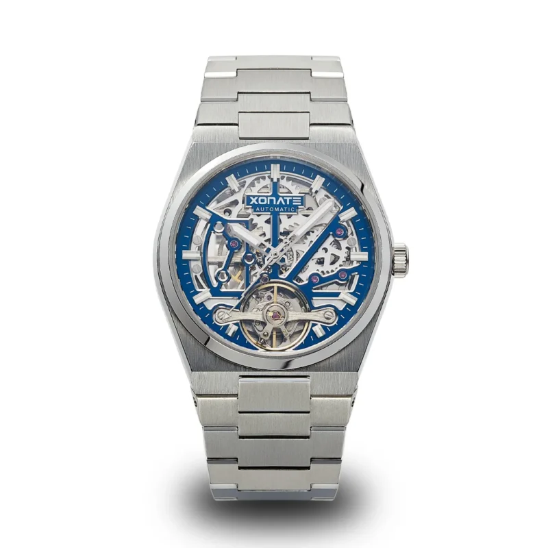Luxury Skeleton Automatic Watch with Sapphire Crystal and Stainless Steel Bracelet - Image 7