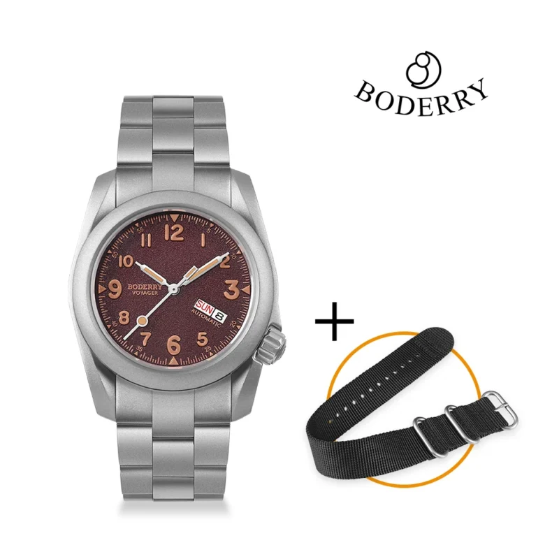 Voyager Bronze Field Automatic Watch with Sapphire Crystal and Leather Strap - Image 13
