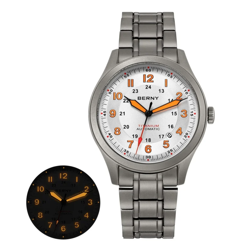 Professional Pilot Automatic Titanium Watch with Sapphire Crystal and Super Luminous Dial - Image 7