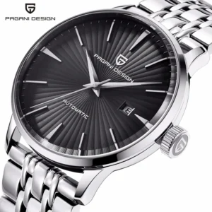 Professional Automatic Dive Watch with Sapphire Crystal and Stainless Steel Bracelet