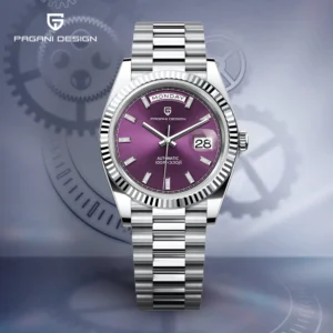 Professional Automatic Dive Watch with Sapphire Crystal and Stainless Steel Bracelet