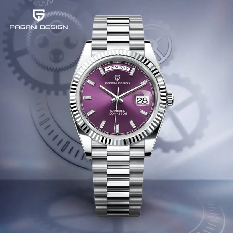 Professional Automatic Dive Watch with Sapphire Crystal and Stainless Steel Bracelet