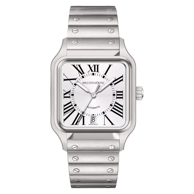 Tonneau Automatic Watch with Complete Calendar Sapphire Crystal PVD Gold Stainless Steel Bracelet - Image 7