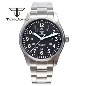 Professional Automatic Dive Watch with Sapphire Crystal and Stainless Steel Bracelet