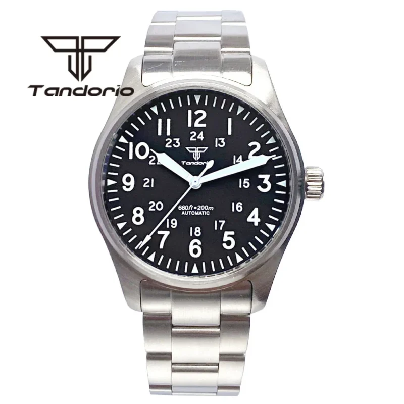 Professional Automatic Dive Watch with Sapphire Crystal and Stainless Steel Bracelet