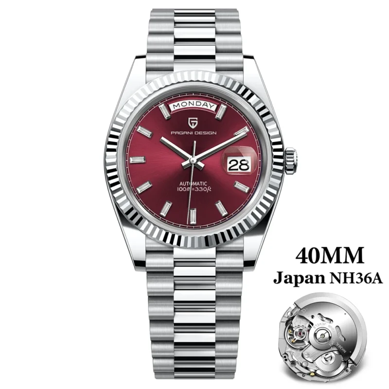 Luxury Automatic Dive Watch with NH36A Movement, Sapphire Crystal, and Stainless Steel Bracelet - Image 10