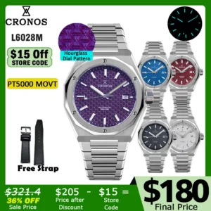 Professional Automatic Dive Watch with Sapphire Crystal and Exhibition Caseback