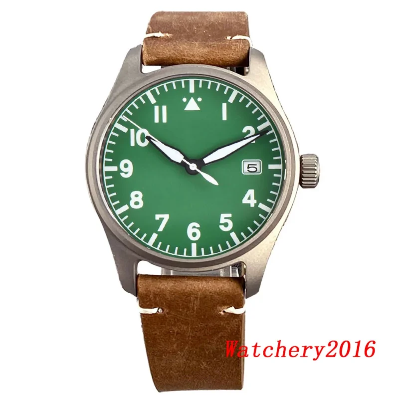 Professional Titanium Automatic Dive Watch with Sapphire Crystal and Leather Strap - Image 22
