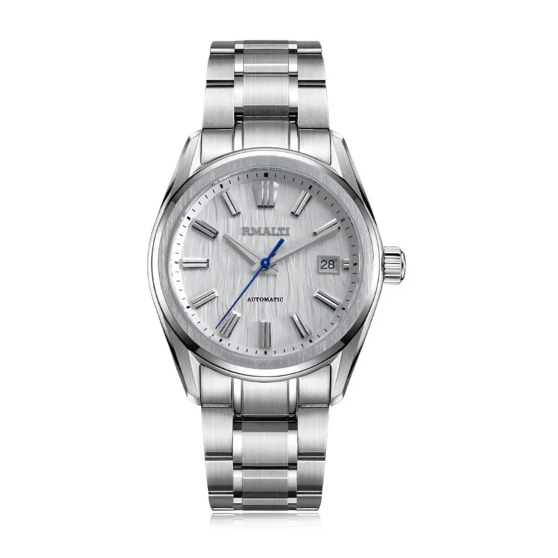 White Birch Automatic Watch with Sapphire Crystal and Stainless Steel Bracelet