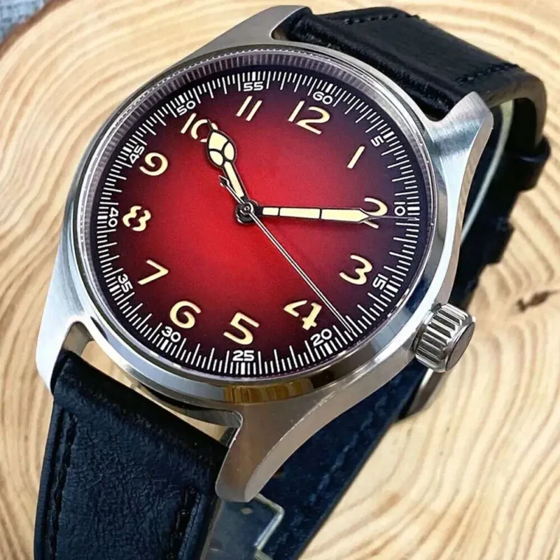 Bronze Dive Automatic Watch 39mm 200M Water Resistant Sapphire Crystal Leather Strap - Image 9