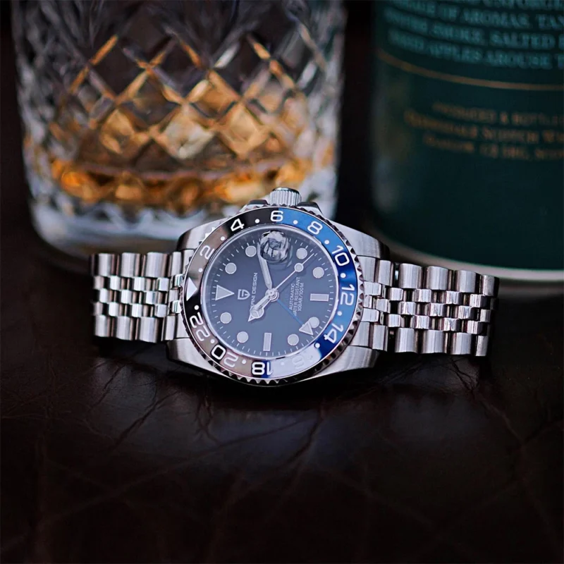 Professional GMT Automatic Watch with Ceramic Bezel and Sapphire Crystal on Stainless Steel Bracelet - Image 4