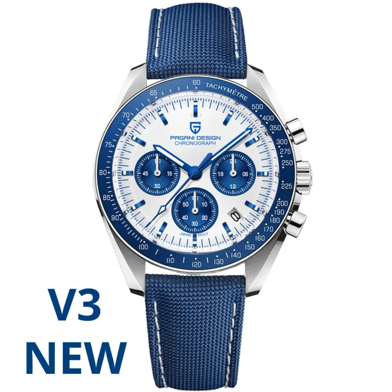 Luxury Chronograph Quartz Watch with Sapphire Crystal and Stainless Steel Bracelet - Image 10