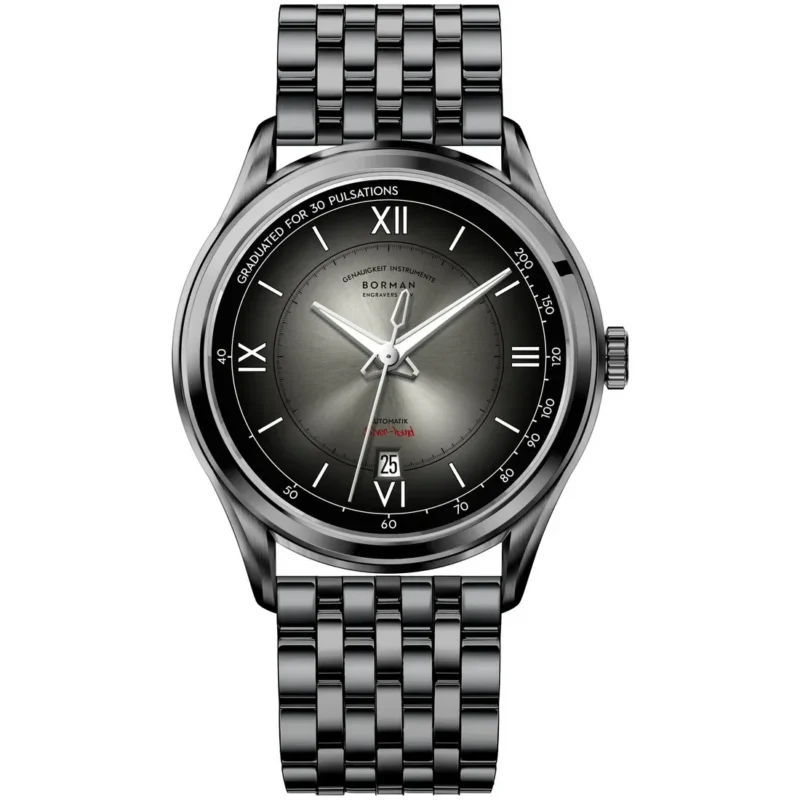 Classic Gradient Dial Automatic Watch with Sapphire Crystal and Leather Strap - Image 17