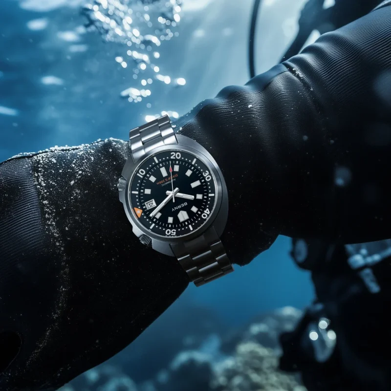 Professional Automatic Dive Watch with Sapphire Crystal and Stainless Steel Bracelet - Image 5