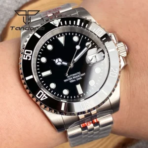 Professional Automatic Dive Watch with Sapphire Crystal and Stainless Steel Bracelet