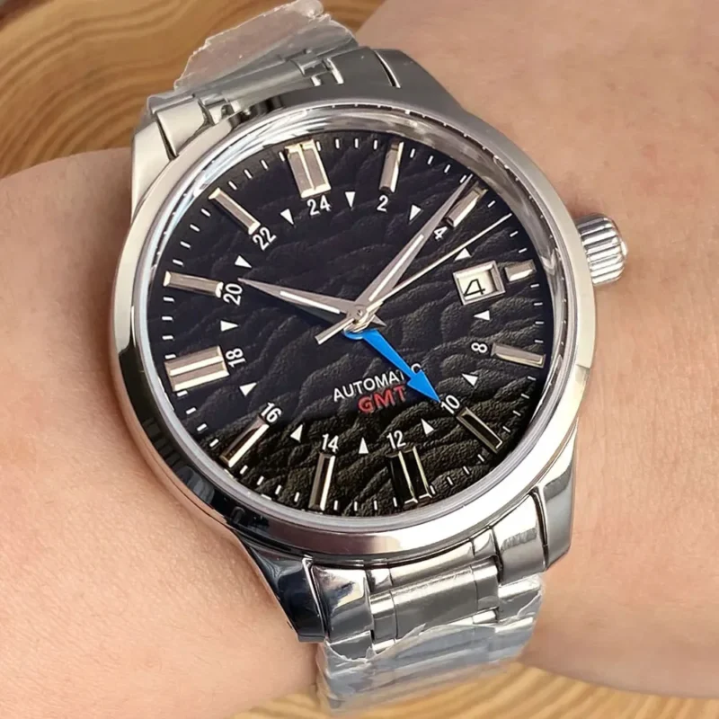Professional GMT Automatic Watch with Dome Sapphire Crystal and Stainless Steel Bracelet - Image 16