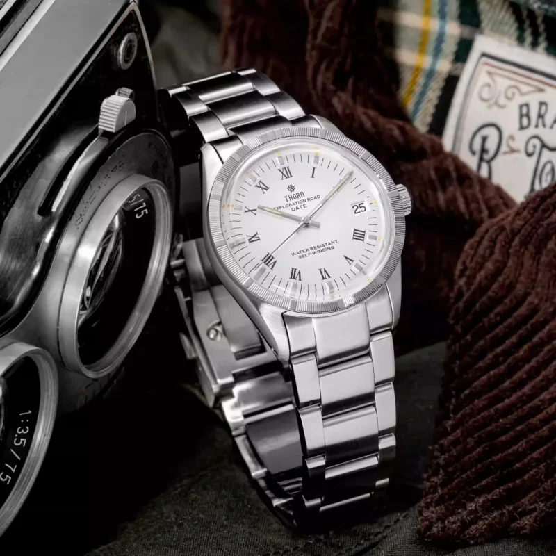 Vintage Tribute Automatic Dive Watch with Domed Sapphire Crystal and Stainless Steel Bracelet - Image 6