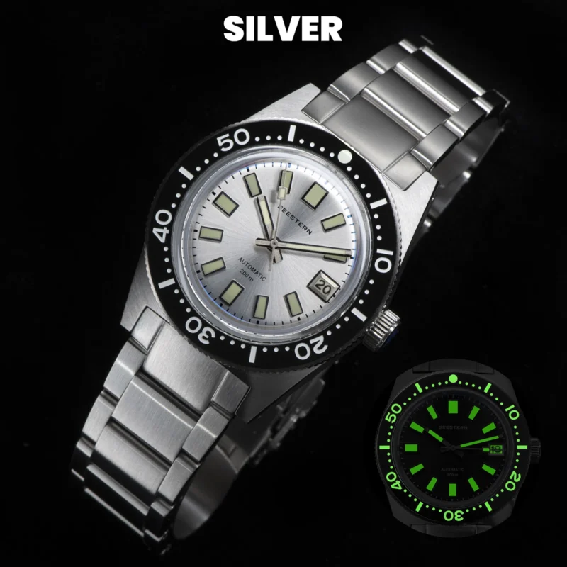 SEESTERN 62MAS Professional Dive Automatic Watch with Sapphire Crystal and Rubber Strap - Image 11