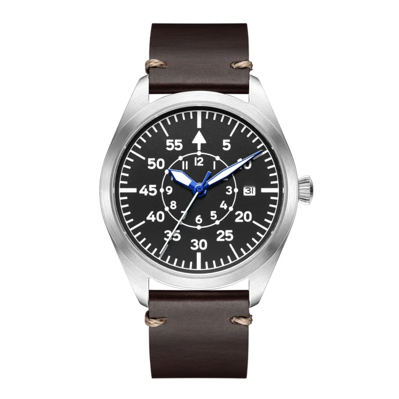 Classic Flieger B-Type Automatic Pilot Watch with Sapphire Crystal and Stainless Steel Bracelet - Image 8