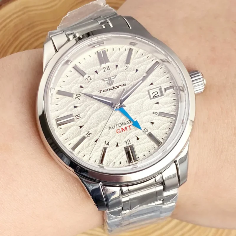 Professional GMT Automatic Watch with Dome Sapphire Crystal and Stainless Steel Bracelet - Image 11