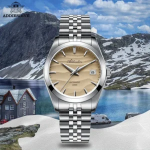 Classic Desert Dial NH35A Automatic Watch with Sapphire Crystal and Stainless Steel Bracelet
