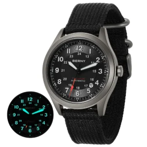 Titanium Field Automatic Watch with Sapphire Crystal and Canvas Strap