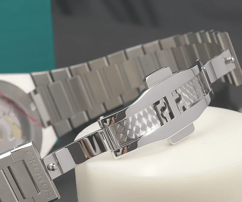 Classic Automatic Watch with Exhibition Caseback and Leather Strap - Image 6