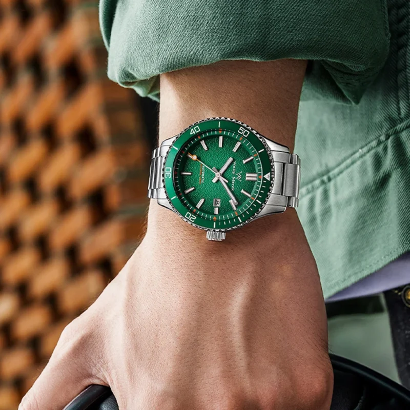 Professional Automatic Dive Watch with Sapphire Crystal and Stainless Steel Bracelet - Image 5