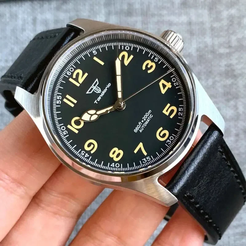 Bronze Dive Automatic Watch 39mm 200M Water Resistant Sapphire Crystal Leather Strap - Image 14