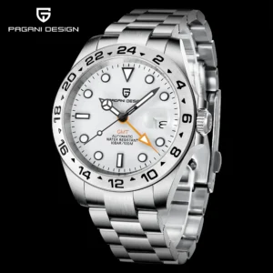 Professional Automatic Dive Watch with Sapphire Crystal and Stainless Steel Bracelet