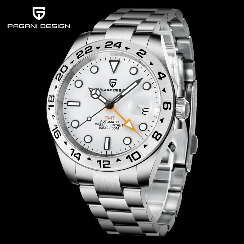 Professional Automatic Dive Watch with Sapphire Crystal and Stainless Steel Bracelet