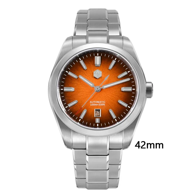 JianZhan Gada Automatic Dress Watch with Gradient Enamel Dial and Stainless Steel Bracelet - Image 15