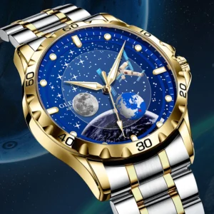 Professional Automatic Dive Watch with Stainless Steel Case and Calendar Function