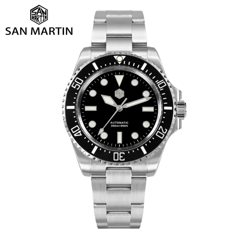 Professional Automatic Dive Watch NH35 300m Water Resistant with Sapphire Crystal and Adjustable Steel Bracelet