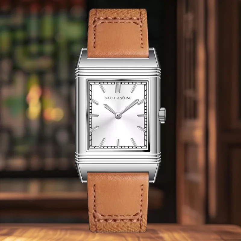 Luxury Square Quartz Watch with Sapphire Crystal and Stainless Steel Bracelet