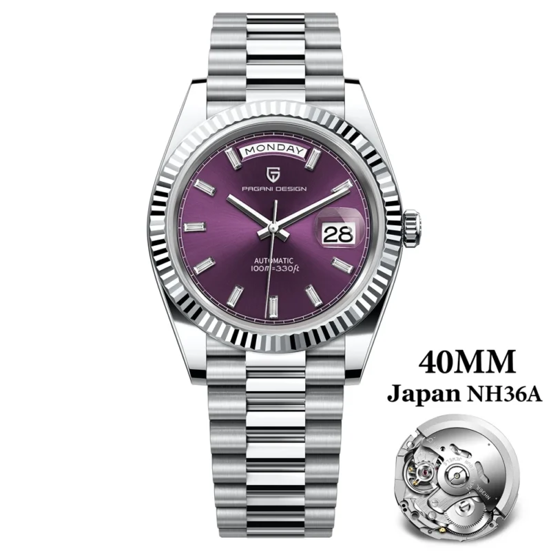 Luxury Automatic Dive Watch with NH36A Movement, Sapphire Crystal, and Stainless Steel Bracelet - Image 8