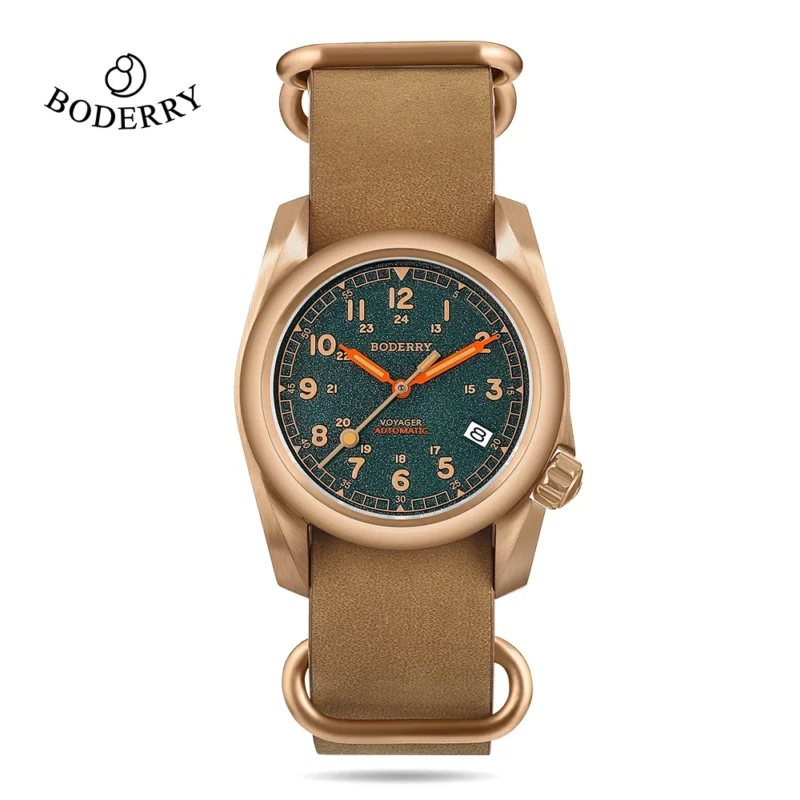Voyager Bronze Field Automatic Watch with Sapphire Crystal and Leather Strap - Image 25