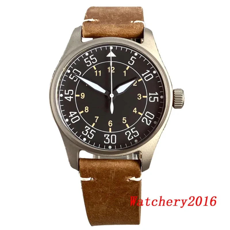 Professional Titanium Automatic Dive Watch with Sapphire Crystal and Leather Strap - Image 15