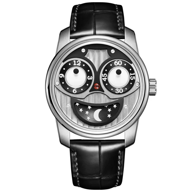 Luxury Skeleton Automatic Watch with Luminous Dial and Leather Strap - Image 9