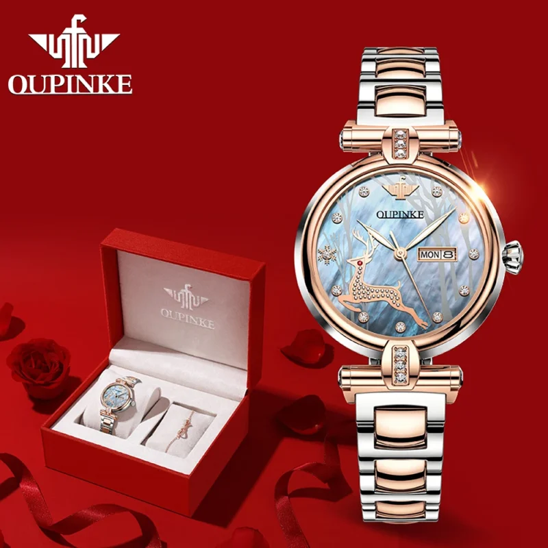 Luxury Women's Automatic Watch with Sapphire Crystal and Ceramic Bracelet - Image 7