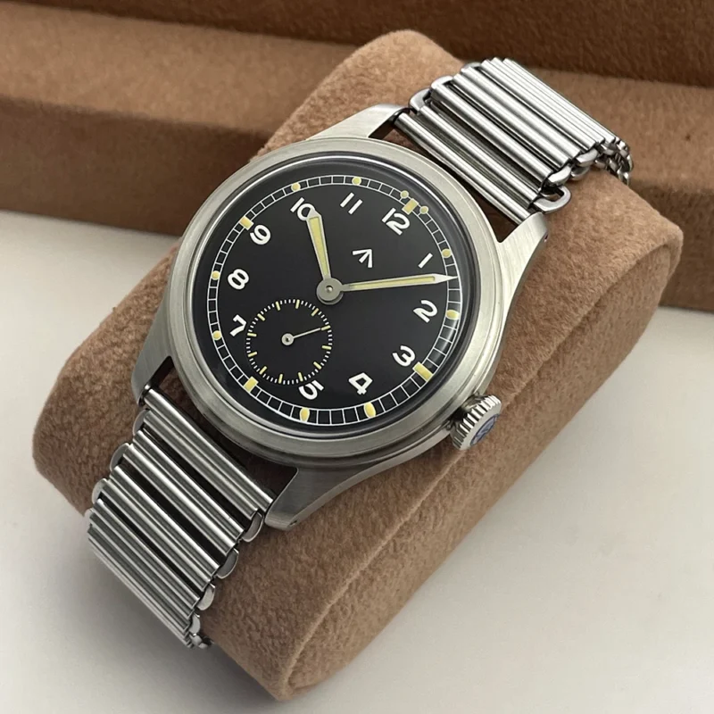 Vintage Pilot Mechanical Hand Wind Watch with Luminous Dial and Canvas Strap - Image 11